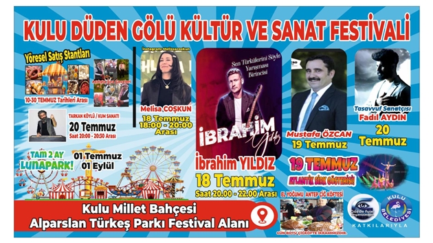 KULU DÜDEN GÖLÜ KÜLTÜR VE SANAT FESTİVALİ BAŞLIYOR